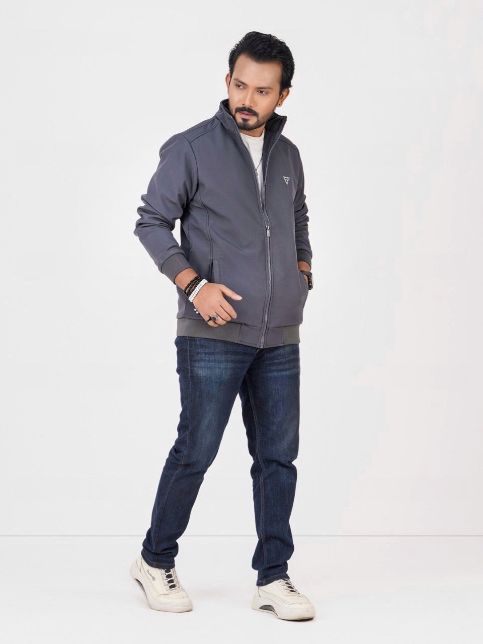 Men’s Bonded Fabric Jacket Charcoal