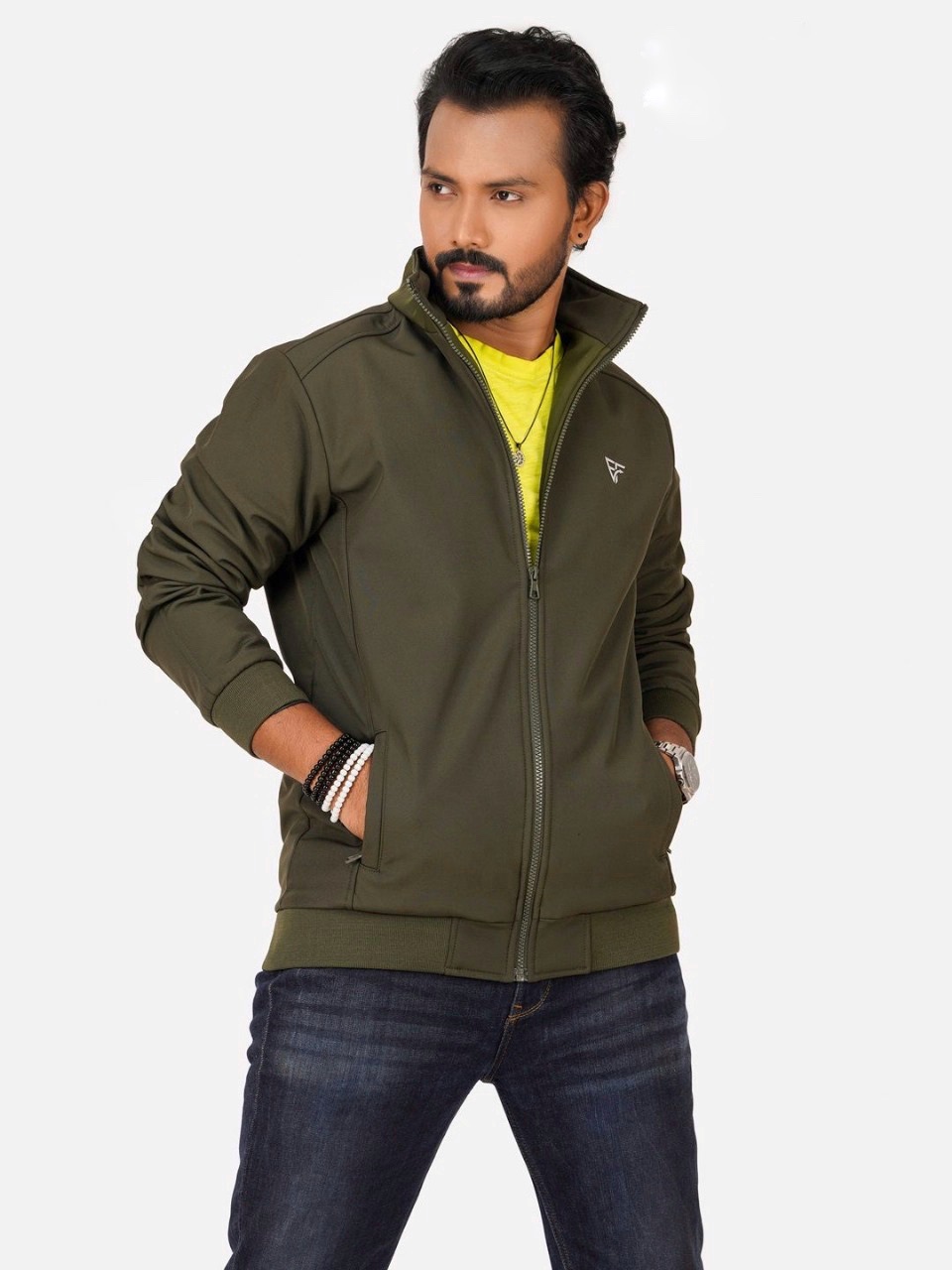 Men’s Bonded Fabric Jacket Olive